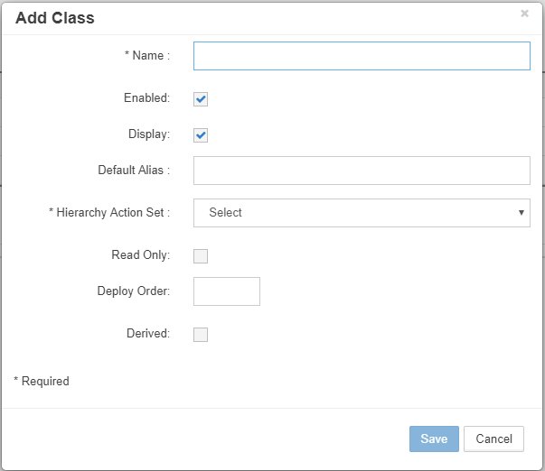 Add Dimension Class Dialog