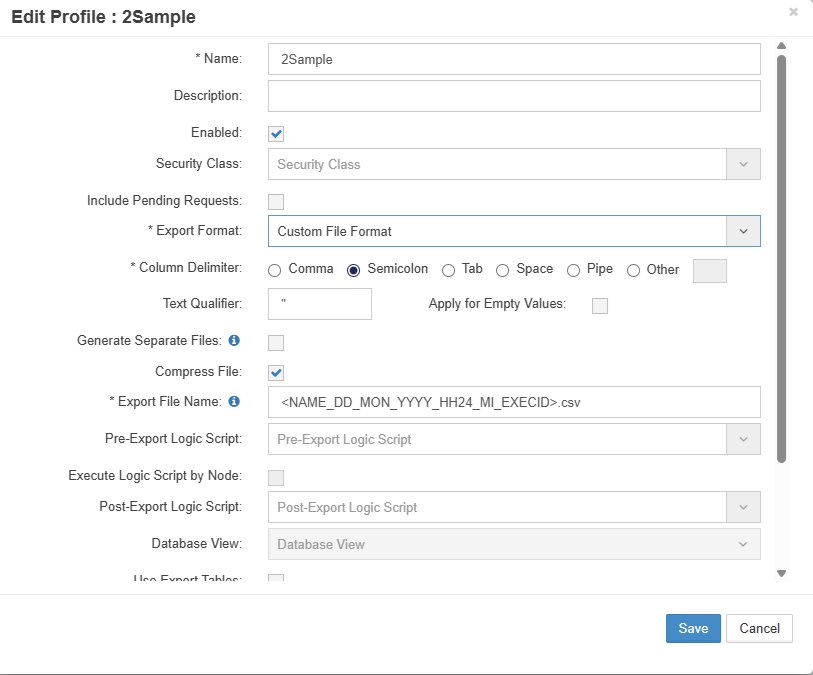 Create Export Profile